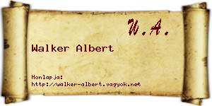 Walker Albert névjegykártya